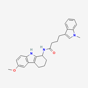 molecular formula C26H29N3O2 B12158883 N-(6-methoxy-2,3,4,9-tetrahydro-1H-carbazol-1-yl)-4-(1-methyl-1H-indol-3-yl)butanamide 