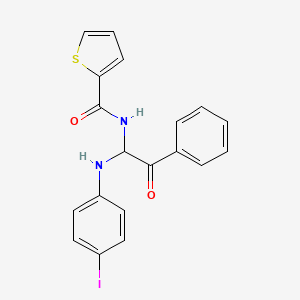 molecular formula C19H15IN2O2S B12158891 N-{1-[(4-iodophenyl)amino]-2-oxo-2-phenylethyl}thiophene-2-carboxamide 