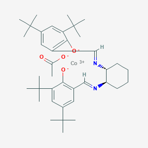 molecular formula C38H55CoN2O4 B121589 钴(3+)；2,4-二叔丁基-6-[[(1R,2R)-2-[(3,5-二叔丁基-2-氧化苯基)亚甲基氨基]环己基]亚氨基甲基]苯酚盐；乙酸盐 CAS No. 201870-82-8