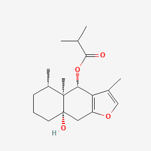 B1215891 10beta-Hydroxy-6beta-isobutyrylfuranoeremophilane CAS No. 60410-89-1