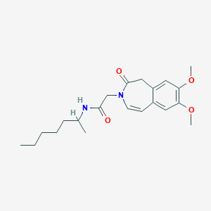 2-(7,8-dimethoxy-2-oxo-1,2-dihydro-3H-3-benzazepin-3-yl)-N-(heptan-2-yl)acetamide