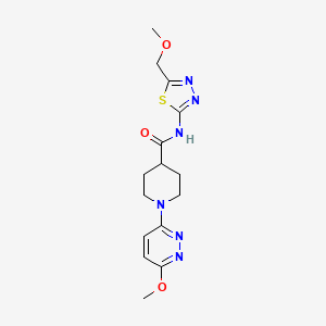 molecular formula C15H20N6O3S B12158929 N-(5-(methoxymethyl)-1,3,4-thiadiazol-2-yl)-1-(6-methoxypyridazin-3-yl)piperidine-4-carboxamide 