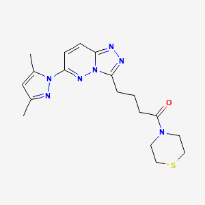 4-[6-(3,5-dimethyl-1H-pyrazol-1-yl)[1,2,4]triazolo[4,3-b]pyridazin-3-yl]-1-(thiomorpholin-4-yl)butan-1-one