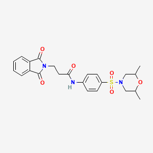 molecular formula C23H25N3O6S B12158953 N-{4-[(2,6-dimethylmorpholin-4-yl)sulfonyl]phenyl}-3-(1,3-dioxo-1,3-dihydro-2H-isoindol-2-yl)propanamide 