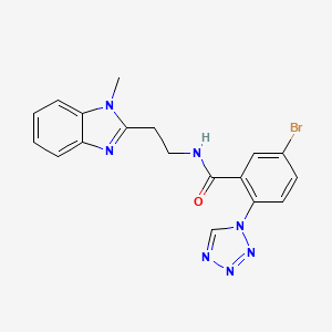 molecular formula C18H16BrN7O B12158965 5-bromo-N-[2-(1-methyl-1H-benzimidazol-2-yl)ethyl]-2-(1H-tetrazol-1-yl)benzamide 