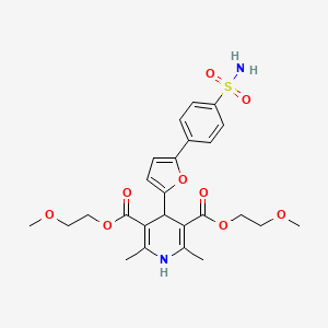 Bis(2-methoxyethyl) 2,6-dimethyl-4-[5-(4-sulfamoylphenyl)furan-2-yl]-1,4-dihydropyridine-3,5-dicarboxylate