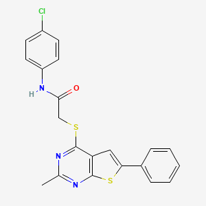 N-(4-chlorophenyl)-2-({2-methyl-6-phenylthieno[2,3-d]pyrimidin-4-yl}sulfanyl)acetamide