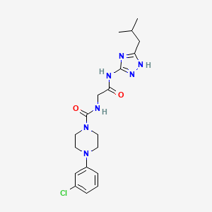 4-(3-chlorophenyl)-N-(2-{[3-(2-methylpropyl)-1H-1,2,4-triazol-5-yl]amino}-2-oxoethyl)piperazine-1-carboxamide