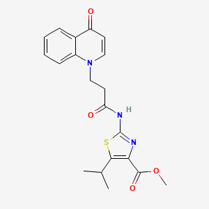 methyl 2-{[3-(4-oxoquinolin-1(4H)-yl)propanoyl]amino}-5-(propan-2-yl)-1,3-thiazole-4-carboxylate