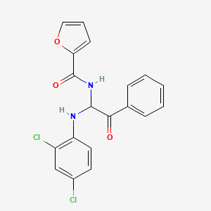 molecular formula C19H14Cl2N2O3 B12159104 N-{1-[(2,4-dichlorophenyl)amino]-2-oxo-2-phenylethyl}furan-2-carboxamide 