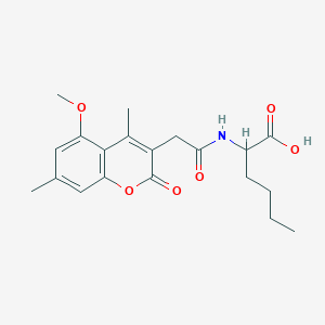 molecular formula C20H25NO6 B12159116 N-[(5-methoxy-4,7-dimethyl-2-oxo-2H-chromen-3-yl)acetyl]norleucine 