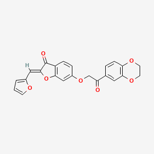 molecular formula C23H16O7 B12159137 (2Z)-6-[2-(2,3-dihydro-1,4-benzodioxin-6-yl)-2-oxoethoxy]-2-(furan-2-ylmethylidene)-1-benzofuran-3(2H)-one 