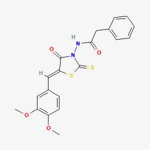 N-[(5Z)-5-(3,4-dimethoxybenzylidene)-4-oxo-2-thioxo-1,3-thiazolidin-3-yl]-2-phenylacetamide