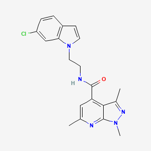 molecular formula C20H20ClN5O B12159196 N-[2-(6-chloro-1H-indol-1-yl)ethyl]-1,3,6-trimethyl-1H-pyrazolo[3,4-b]pyridine-4-carboxamide 