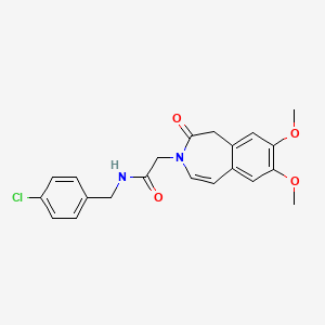 molecular formula C21H21ClN2O4 B12159226 N-(4-chlorobenzyl)-2-(7,8-dimethoxy-2-oxo-1,2-dihydro-3H-3-benzazepin-3-yl)acetamide 