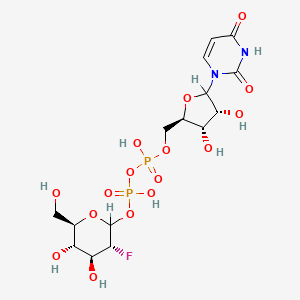 B1215926 [[(2R,3S,4R)-5-(2,4-dioxopyrimidin-1-yl)-3,4-dihydroxyoxolan-2-yl]methoxy-hydroxyphosphoryl] [(3R,4S,5S,6R)-3-fluoro-4,5-dihydroxy-6-(hydroxymethyl)oxan-2-yl] hydrogen phosphate CAS No. 67341-43-9