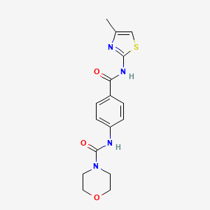 molecular formula C16H18N4O3S B12159266 N-(4-{[(2E)-4-methyl-1,3-thiazol-2(3H)-ylidene]carbamoyl}phenyl)morpholine-4-carboxamide 