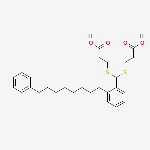 B1215928 5-(2-(8-Phenyloctyl)phenyl)-4,6-dithianonanedioic acid CAS No. 96964-40-8