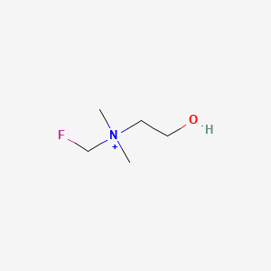 molecular formula C5H13FNO+ B1215930 乙氨，N-(氟甲基)-2-羟基-N,N-二甲基- CAS No. 791056-61-6