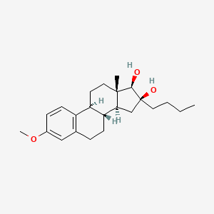 B1215934 16-Butyl-3-methoxy-estra-1,3,5(10)-triene-16beta,17beta-diol CAS No. 7153-18-6