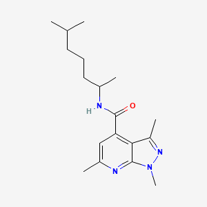 1,3,6-trimethyl-N-(6-methylheptan-2-yl)-1H-pyrazolo[3,4-b]pyridine-4-carboxamide