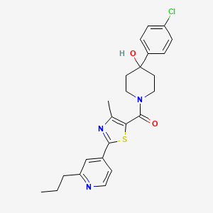 molecular formula C24H26ClN3O2S B12159381 [4-(4-Chlorophenyl)-4-hydroxypiperidin-1-yl][4-methyl-2-(2-propylpyridin-4-yl)-1,3-thiazol-5-yl]methanone 