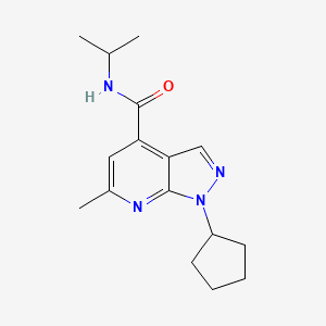 molecular formula C16H22N4O B12159396 1-cyclopentyl-6-methyl-N-(propan-2-yl)-1H-pyrazolo[3,4-b]pyridine-4-carboxamide 