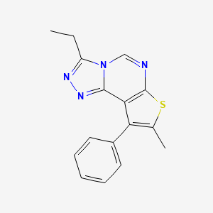 5-Ethyl-11-methyl-12-phenyl-10-thia-3,4,6,8-tetraazatricyclo[7.3.0.0^{2,6}]dodeca-1(9),2,4,7,11-pentaene