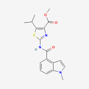 molecular formula C18H19N3O3S B12159407 methyl 2-{[(1-methyl-1H-indol-4-yl)carbonyl]amino}-5-(propan-2-yl)-1,3-thiazole-4-carboxylate 