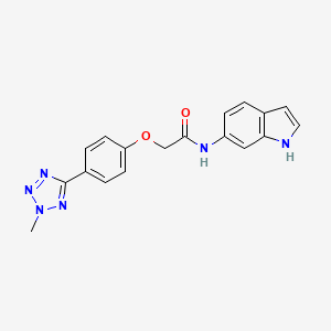 molecular formula C18H16N6O2 B12159428 N-(1H-indol-6-yl)-2-[4-(2-methyl-2H-tetrazol-5-yl)phenoxy]acetamide 