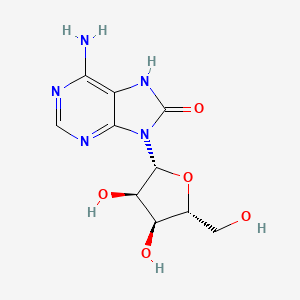 molecular formula C10H13N5O5 B1215949 6-氮杂-9-[(2r,3r,4s,5r)-3,4-二羟基-5-(羟甲基)氧杂环-2-基]-7h-嘌呤-8-酮 CAS No. 29851-57-8