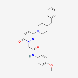 molecular formula C25H28N4O3 B12159503 2-(3-(4-benzylpiperidin-1-yl)-6-oxopyridazin-1(6H)-yl)-N-(4-methoxyphenyl)acetamide 