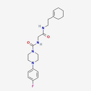 molecular formula C21H29FN4O2 B12159559 N-(2-{[2-(cyclohex-1-en-1-yl)ethyl]amino}-2-oxoethyl)-4-(4-fluorophenyl)piperazine-1-carboxamide 