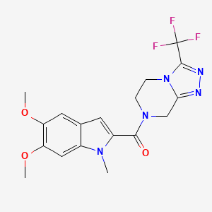 (5,6-dimethoxy-1-methyl-1H-indol-2-yl)[3-(trifluoromethyl)-5,6-dihydro[1,2,4]triazolo[4,3-a]pyrazin-7(8H)-yl]methanone