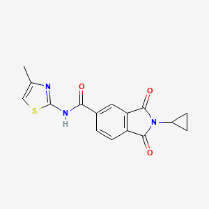 2-cyclopropyl-N-[(2E)-4-methyl-1,3-thiazol-2(3H)-ylidene]-1,3-dioxo-2,3-dihydro-1H-isoindole-5-carboxamide