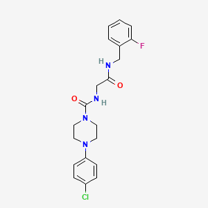 molecular formula C20H22ClFN4O2 B12159646 4-(4-chlorophenyl)-N-{2-[(2-fluorobenzyl)amino]-2-oxoethyl}piperazine-1-carboxamide 