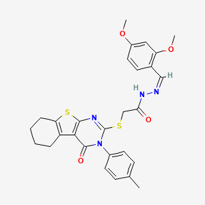 N'-[(Z)-(2,4-dimethoxyphenyl)methylidene]-2-{[3-(4-methylphenyl)-4-oxo-3,4,5,6,7,8-hexahydro[1]benzothieno[2,3-d]pyrimidin-2-yl]sulfanyl}acetohydrazide