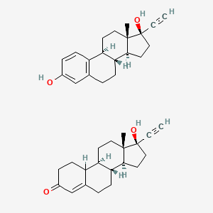 molecular formula C40H50O4 B1215970 Ethinyl estradiol mixture with ethisterone CAS No. 53568-84-6
