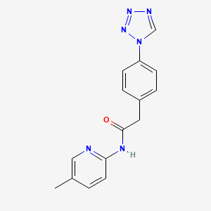 molecular formula C15H14N6O B12159743 N-(5-methylpyridin-2-yl)-2-[4-(1H-tetrazol-1-yl)phenyl]acetamide 