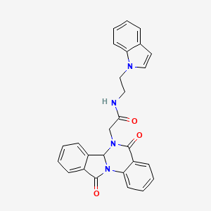 2-(5,11-dioxo-6a,11-dihydroisoindolo[2,1-a]quinazolin-6(5H)-yl)-N-[2-(1H-indol-1-yl)ethyl]acetamide