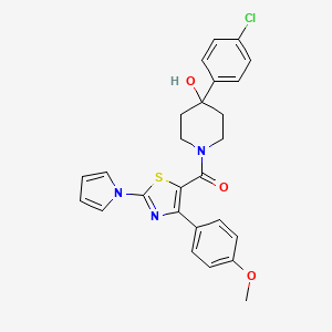 [4-(4-chlorophenyl)-4-hydroxypiperidin-1-yl][4-(4-methoxyphenyl)-2-(1H-pyrrol-1-yl)-1,3-thiazol-5-yl]methanone