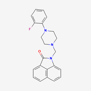 molecular formula C22H20FN3O B12159780 1-{[4-(2-fluorophenyl)piperazin-1-yl]methyl}benzo[cd]indol-2(1H)-one 