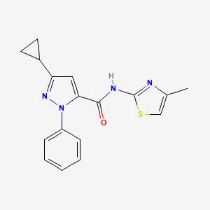 3-cyclopropyl-N-(4-methyl-1,3-thiazol-2-yl)-1-phenyl-1H-pyrazole-5-carboxamide