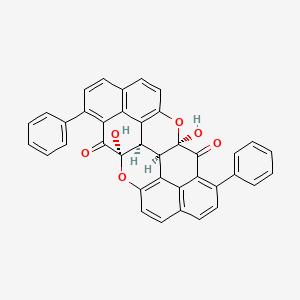 molecular formula C38H22O6 B1215986 (1R,13R,14R,26R)-1,14-dihydroxy-9,22-diphenyl-2,15-dioxaoctacyclo[21.3.1.110,14.03,12.06,11.013,26.016,25.019,24]octacosa-3(12),4,6(11),7,9,16(25),17,19(24),20,22-decaene-27,28-dione 