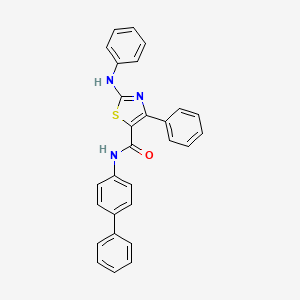 molecular formula C28H21N3OS B12159893 N-(biphenyl-4-yl)-4-phenyl-2-(phenylamino)-1,3-thiazole-5-carboxamide 