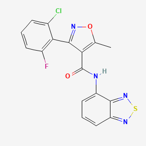 molecular formula C17H10ClFN4O2S B1215994 N-(2,1,3-benzothiadiazol-4-yl)-3-(2-chloro-6-fluorophenyl)-5-methyl-4-isoxazolecarboxamide 
