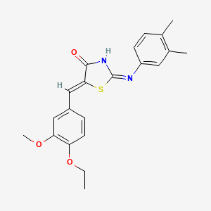 (2E,5Z)-2-[(3,4-dimethylphenyl)imino]-5-(4-ethoxy-3-methoxybenzylidene)-1,3-thiazolidin-4-one