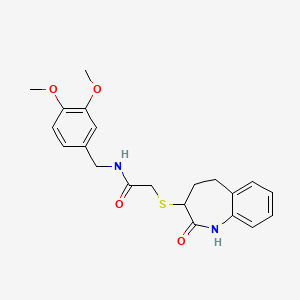 N-(3,4-dimethoxybenzyl)-2-[(2-hydroxy-4,5-dihydro-3H-1-benzazepin-3-yl)sulfanyl]acetamide