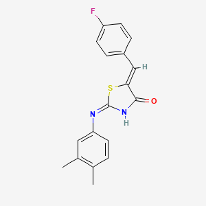 (5Z)-2-[(3,4-dimethylphenyl)amino]-5-(4-fluorobenzylidene)-1,3-thiazol-4(5H)-one