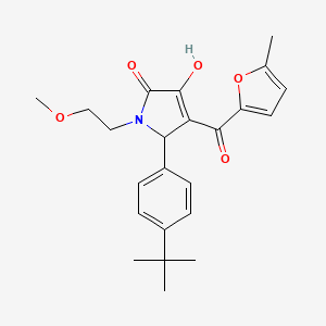 molecular formula C23H27NO5 B12160068 (4E)-5-(4-tert-butylphenyl)-4-[hydroxy(5-methylfuran-2-yl)methylidene]-1-(2-methoxyethyl)pyrrolidine-2,3-dione 